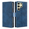For Samsung Galaxy S25 Ultra 5G Skin Feel Crocodile Magnetic Clasp Leather Phone Case(Blue) - Galaxy S25 Ultra 5G Cases by PMC Jewellery | Online Shopping South Africa | PMC Jewellery | Buy Now Pay Later Mobicred