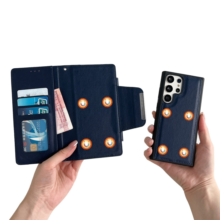 For Samsung Galaxy S25 Ultra 5G Multifunctional 7-Card Wallet Leather Phone Case(Royal Blue)