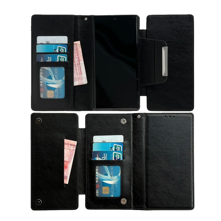 For Samsung Galaxy S25+ 5G Multifunctional 7-Card Wallet Leather Phone Case(Black)