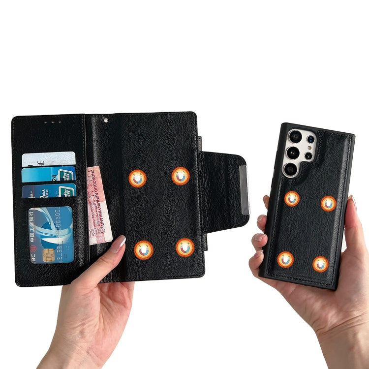 For Samsung Galaxy S25+ 5G Multifunctional 7-Card Wallet Leather Phone Case(Black)