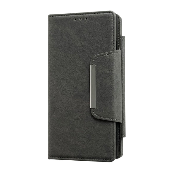 For Samsung Galaxy S25+ 5G Multifunctional 7-Card Wallet Leather Phone Case(Grey)