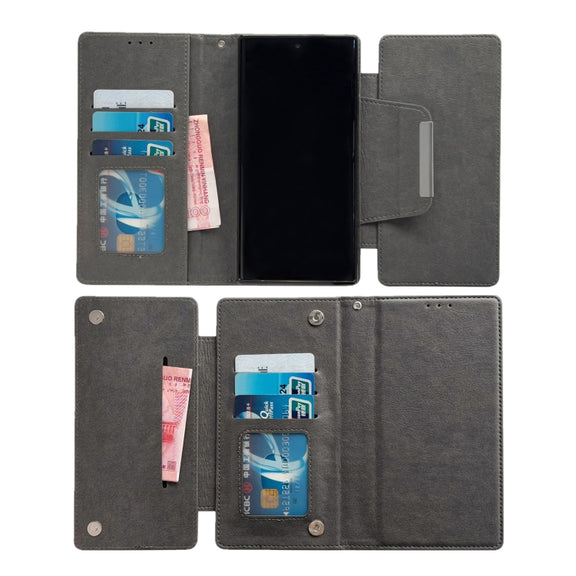 For Samsung Galaxy S25 5G Multifunctional 7-Card Wallet Leather Phone Case(Grey)