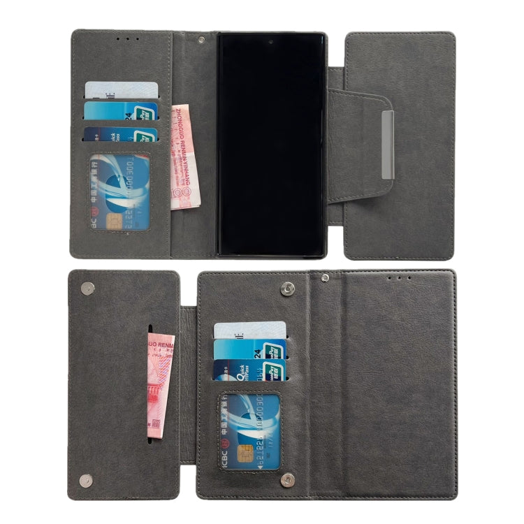 For Samsung Galaxy S25 5G Multifunctional 7-Card Wallet Leather Phone Case(Grey)