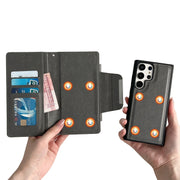 For Samsung Galaxy S25 5G Multifunctional 7-Card Wallet Leather Phone Case(Grey)