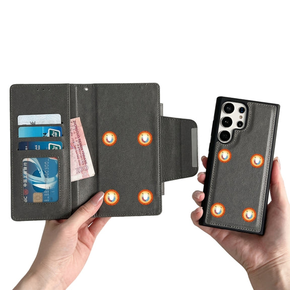 For Samsung Galaxy S25 5G Multifunctional 7-Card Wallet Leather Phone Case(Grey)