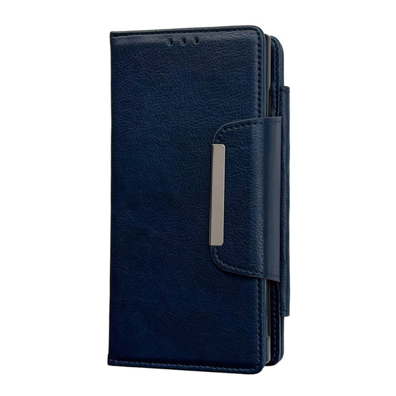 For Samsung Galaxy S25 5G Multifunctional 7-Card Wallet Leather Phone Case(Royal Blue)