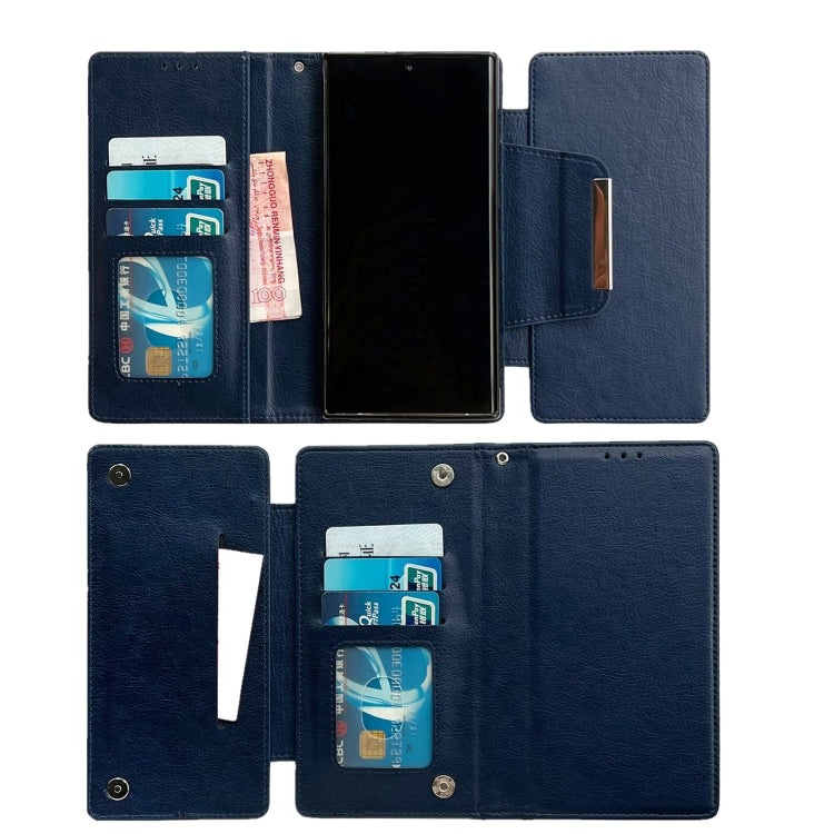 For Samsung Galaxy S25 5G Multifunctional 7-Card Wallet Leather Phone Case(Royal Blue)