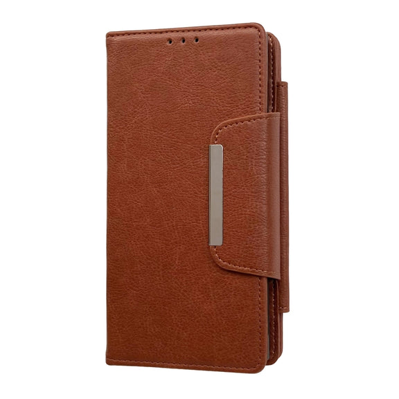 For Samsung Galaxy S25 5G Multifunctional 7-Card Wallet Leather Phone Case(Brown)