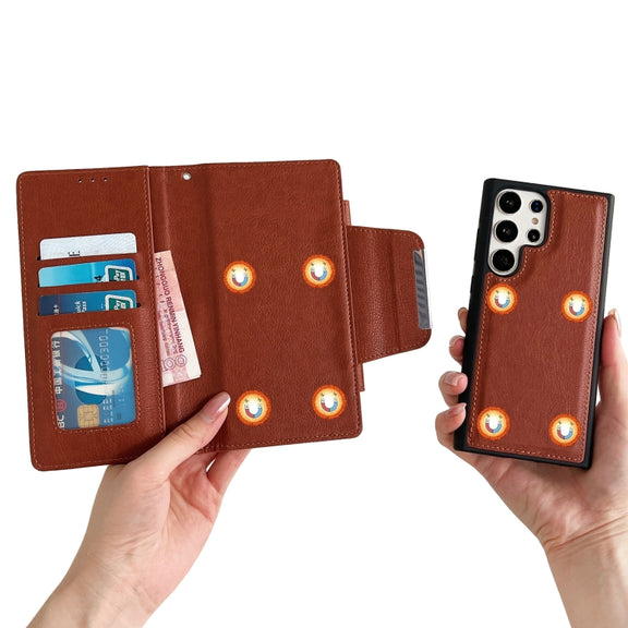 For Samsung Galaxy S25 5G Multifunctional 7-Card Wallet Leather Phone Case(Brown)