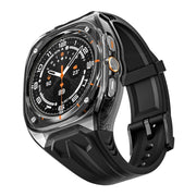 For Samsung Galaxy Watch Ultra 47mm Modified PC Hybrid TPU Watch Case Band(Black Clear Black)