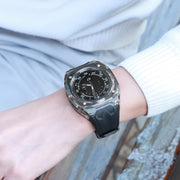 For Samsung Galaxy Watch Ultra 47mm Modified PC Hybrid TPU Watch Case Band(Black Clear Black)