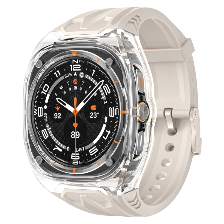For Samsung Galaxy Watch Ultra 47mm / Ultra 2025 Modified PC Hybrid TPU Watch Case Band(Starlight Transparent)