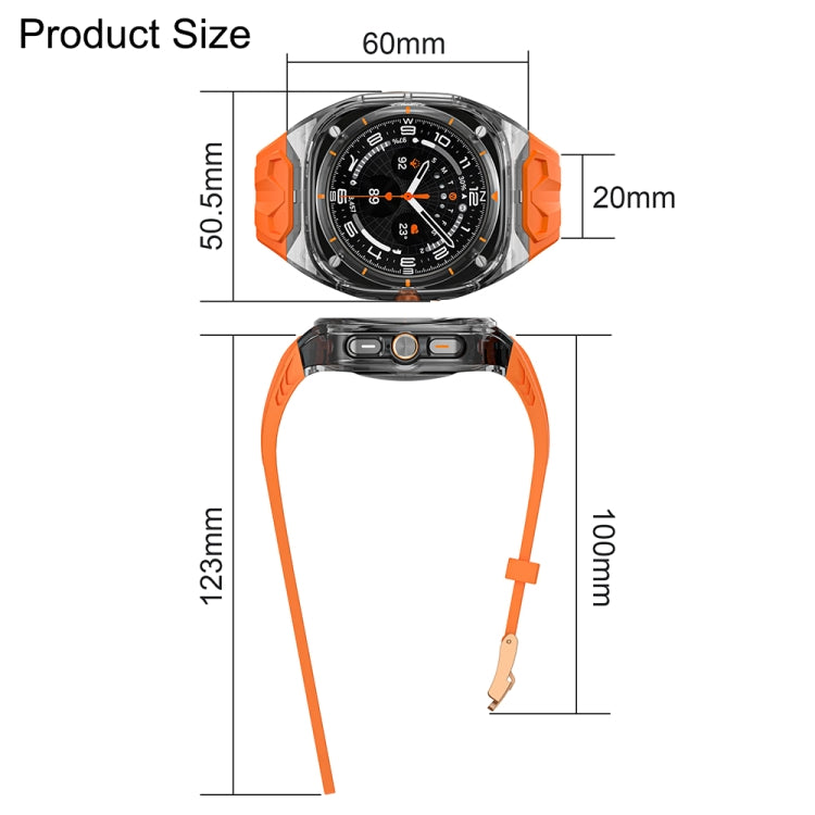 For Samsung Galaxy Watch Ultra 47mm / Ultra 2025 Modified PC Hybrid TPU Watch Case Band(Starlight Transparent)