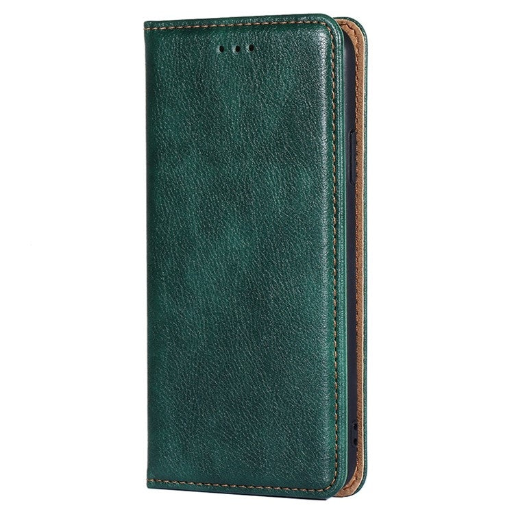 For Samsung Galaxy S25+ 5G Gloss Oil Solid Color Magnetic Leather Phone Case(Green)