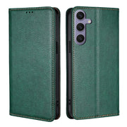 For Samsung Galaxy S25+ 5G Gloss Oil Solid Color Magnetic Leather Phone Case(Green)