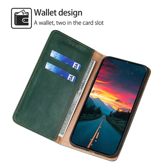 For Samsung Galaxy S25+ 5G Gloss Oil Solid Color Magnetic Leather Phone Case(Green)