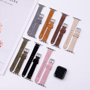 For Apple Watch 42mm / 41mm / 40mm / 38mm Matte Genuine Leather Watch Band(Grey)