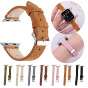 For Apple Watch 42mm / 41mm / 40mm / 38mm Matte Genuine Leather Watch Band(Grey)