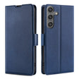 For Samsung Galaxy S25 5G Ultra-thin Voltage Side Buckle Horizontal Flip Leather Phone Case(Blue) - Galaxy S25 5G Cases by PMC Jewellery | Online Shopping South Africa | PMC Jewellery | Buy Now Pay Later Mobicred