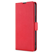 For Samsung Galaxy S25 5G Ultra-thin Voltage Side Buckle Horizontal Flip Leather Phone Case(Red)
