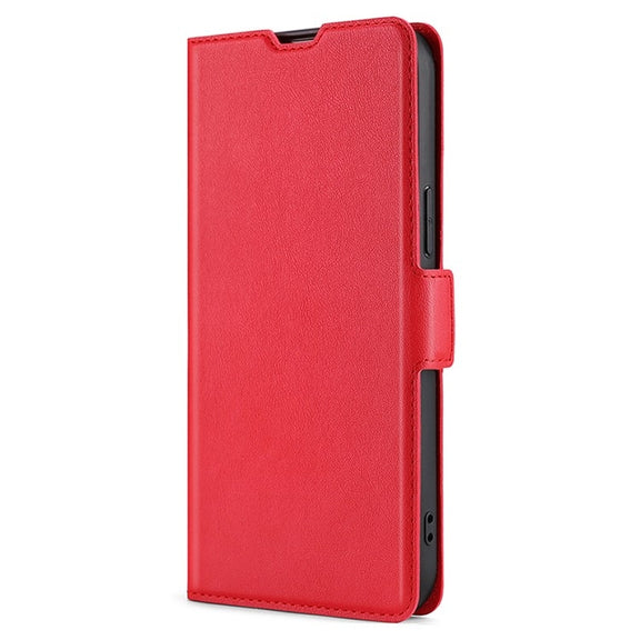 For Samsung Galaxy S25 5G Ultra-thin Voltage Side Buckle Horizontal Flip Leather Phone Case(Red)