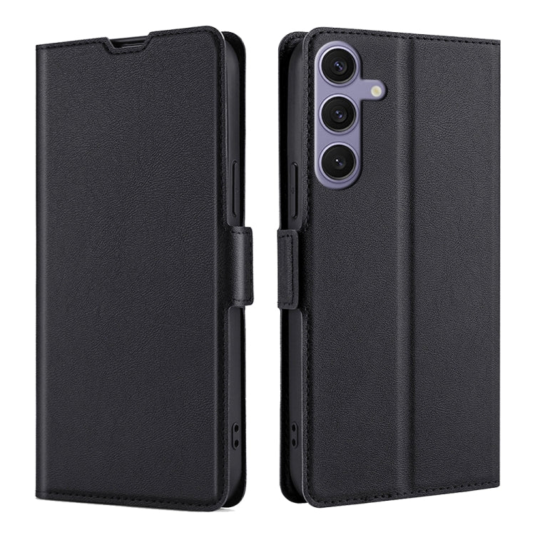 For Samsung Galaxy S25+ 5G Ultra-thin Voltage Side Buckle Horizontal Flip Leather Phone Case(Black)