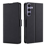 For Samsung Galaxy S25+ 5G Ultra-thin Voltage Side Buckle Horizontal Flip Leather Phone Case(Black)