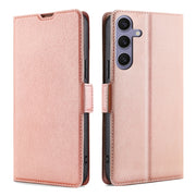 For Samsung Galaxy S25+ 5G Ultra-thin Voltage Side Buckle Horizontal Flip Leather Phone Case(Rose Gold)