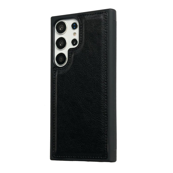For Samsung Galaxy S25 Ultra 5G Cowhide Texture Back Cover Phone Case(Black)
