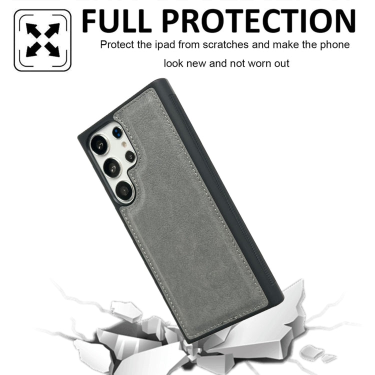 For Samsung Galaxy S25 Ultra 5G Cowhide Texture Back Cover Phone Case(Grey)