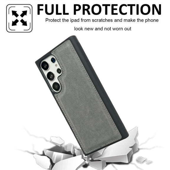 For Samsung Galaxy S25 Ultra 5G Cowhide Texture Back Cover Phone Case(Grey)
