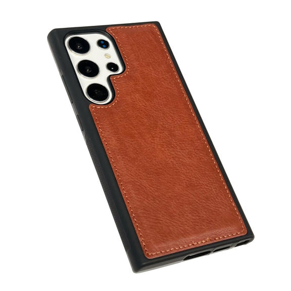 For Samsung Galaxy S25 Ultra 5G Cowhide Texture Back Cover Phone Case(Brown)