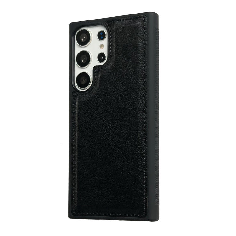 For Samsung Galaxy S25+ 5G Cowhide Texture Back Cover Phone Case(Black)