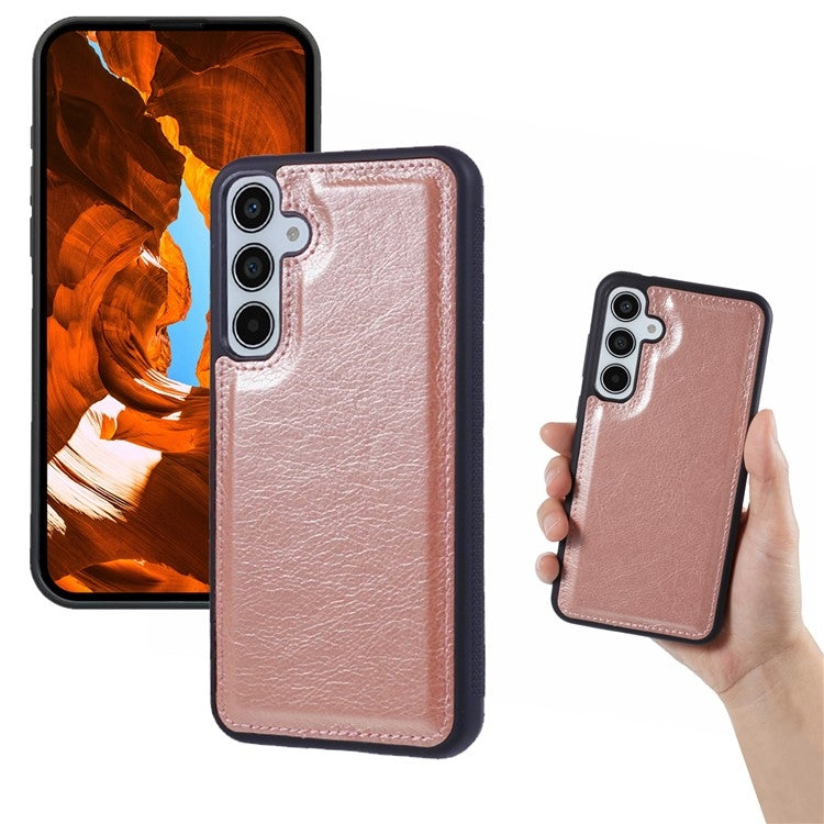 For Samsung Galaxy S25+ 5G Cowhide Texture Back Cover Phone Case(Rose Gold)