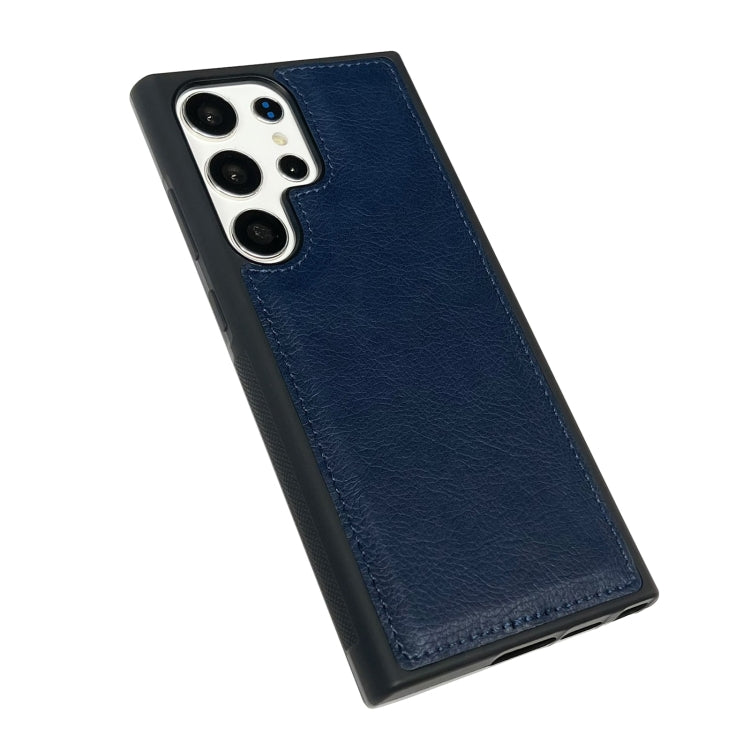 For Samsung Galaxy S25+ 5G Cowhide Texture Back Cover Phone Case(Royal Blue)