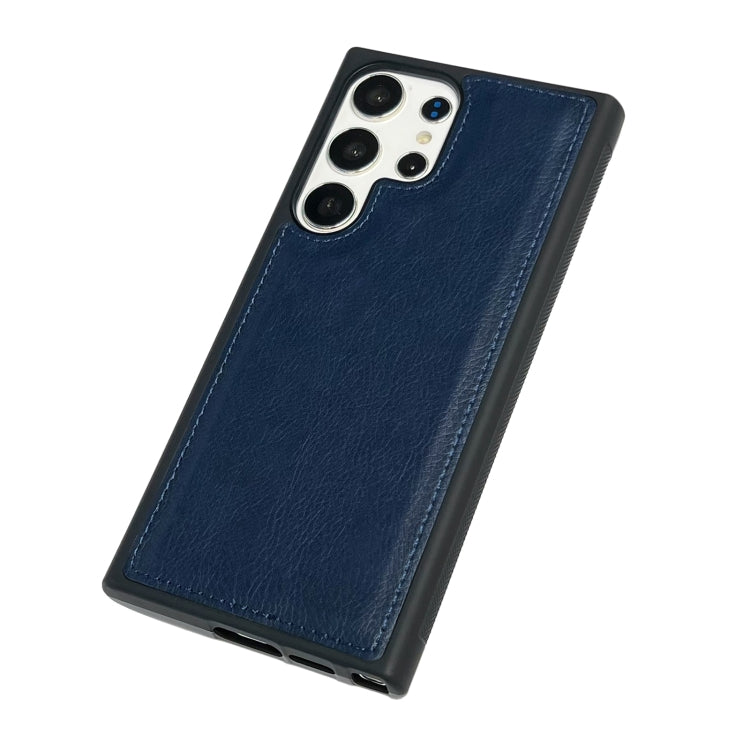 For Samsung Galaxy S25+ 5G Cowhide Texture Back Cover Phone Case(Royal Blue)