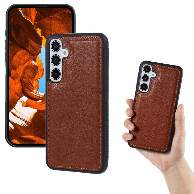 For Samsung Galaxy S25 5G Cowhide Texture Back Cover Phone Case(Brown)