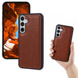 For Samsung Galaxy S25 5G Cowhide Texture Back Cover Phone Case(Brown) - Galaxy S25 5G Cases by PMC Jewellery | Online Shopping South Africa | PMC Jewellery | Buy Now Pay Later Mobicred