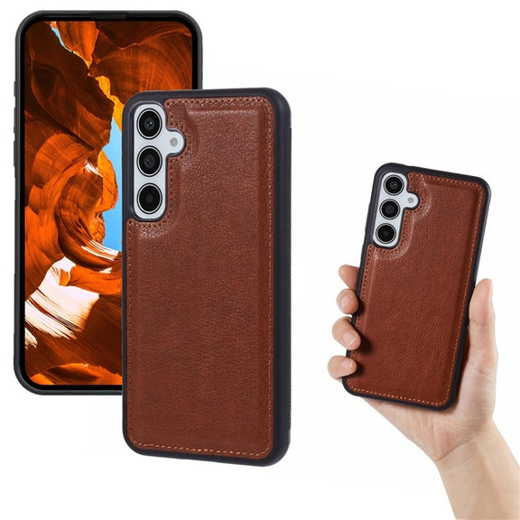 For Samsung Galaxy S25 5G Cowhide Texture Back Cover Phone Case(Brown)