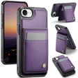 For iPhone 16e JEEHOOD J06 British Style RFID MagSafe Card Bag PU Phone Case(Purple) - free shipping - PMc TechLife - Order now!