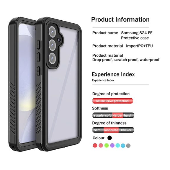 For Samsung Galaxy S24 FE 5G RedPepper Shockproof IP68 Water-resistant PC Hybrid TPU Phone Case(Black)
