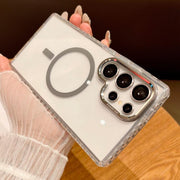 For Samsung Galaxy S25 Ultra 5G Transparent MagSafe Phone Case with Lens Film(Grey)