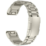 For Garmin 22mm Five-beads Titanium Alloy Push Buckle Metal Quick Release Watch Band(Titanium Color)