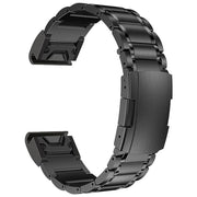 For Garmin 26mm Five-beads Titanium Alloy Push Buckle Metal Quick Release Watch Band(Black)