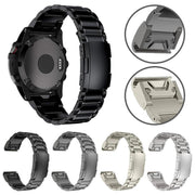 For Garmin 26mm Five-beads Titanium Alloy Push Buckle Metal Quick Release Watch Band(Titanium Color)