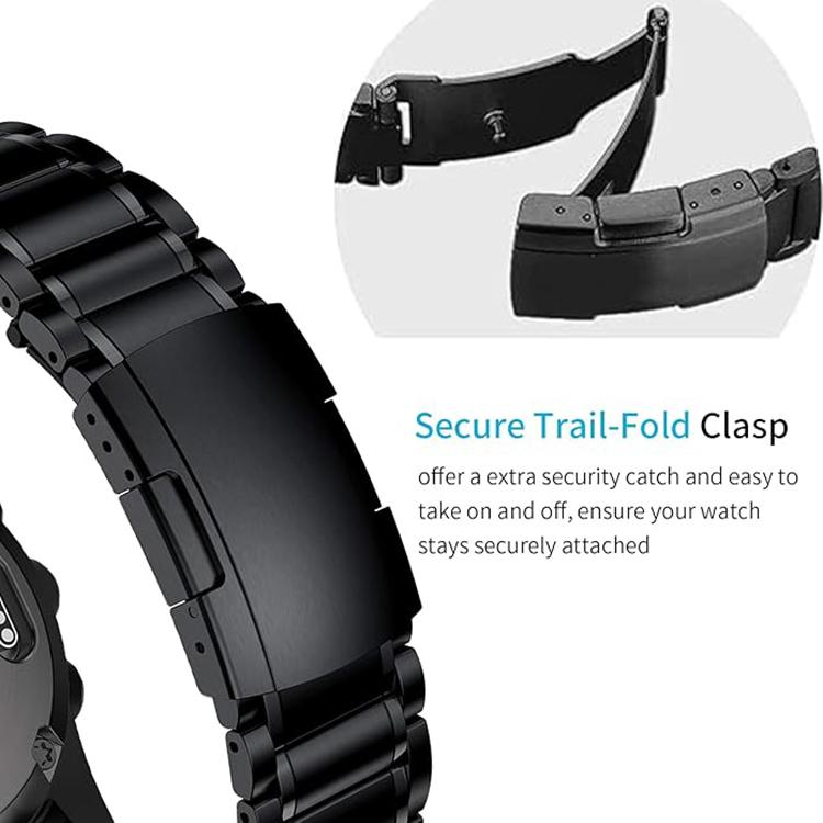For Garmin 22mm Five-beads Titanium Alloy Push Buckle Metal Quick Release Watch Band(Grey)