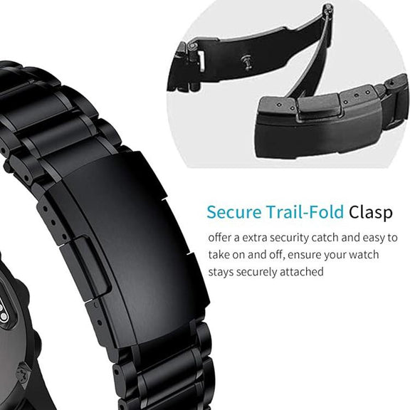 For Garmin 22mm Five-beads Titanium Alloy Push Buckle Metal Quick Release Watch Band(Titanium Color)