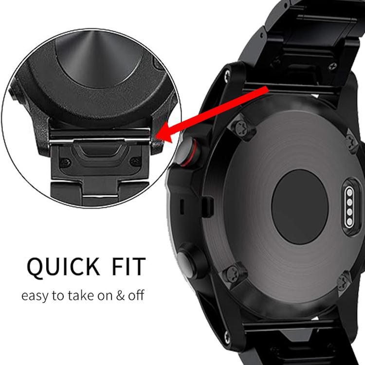 For Garmin 26mm Five-beads Titanium Alloy Push Buckle Metal Quick Release Watch Band(Titanium Color)