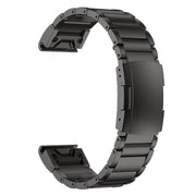 For Garmin 26mm Three-beads Titanium Alloy Push Buckle Metal Quick Release Watch Band(Black)