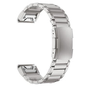 For Garmin 22mm Three-beads Titanium Alloy Push Buckle Metal Quick Release Watch Band(Silver)